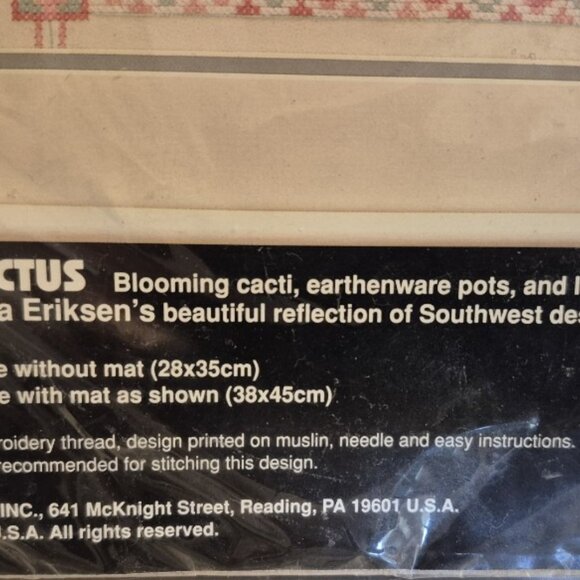 Stamped Cross stitch Desert Cactus Kit by Dimensions - Picture 4 of 4